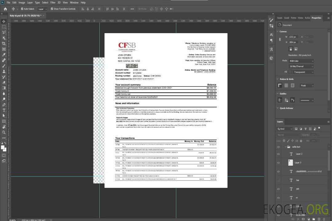 États-Unis New York CFSB excel pdf template